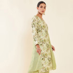 Green Embroidered Unstitched Dress Material